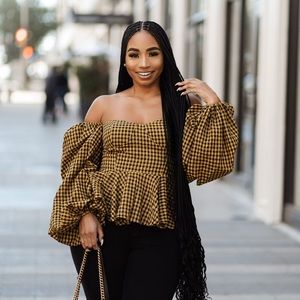 Off the shoulder flare shirt